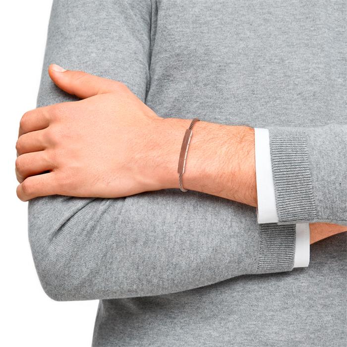 Armband für Herren aus Edelstahl, kupfer, gravierbar