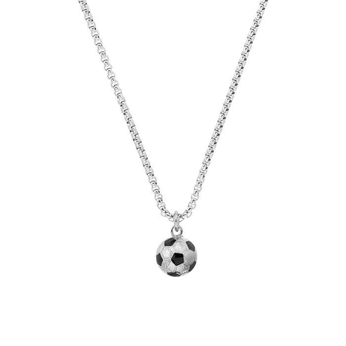 Kids necklace football in stainless steel