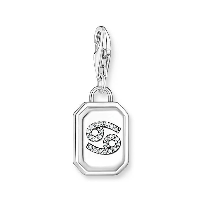 Cancer star sign charm pendant in sterling silver