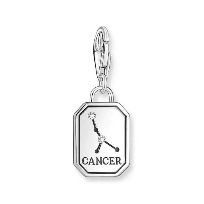 Cancer star sign charm pendant in sterling silver
