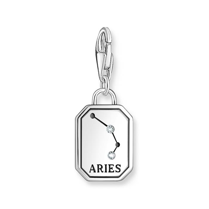 Charm pendant Aries in 925 Sterling silver with zirconia