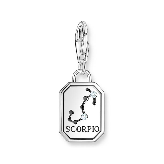 Star sign charm pendant Scorpio in sterling silver