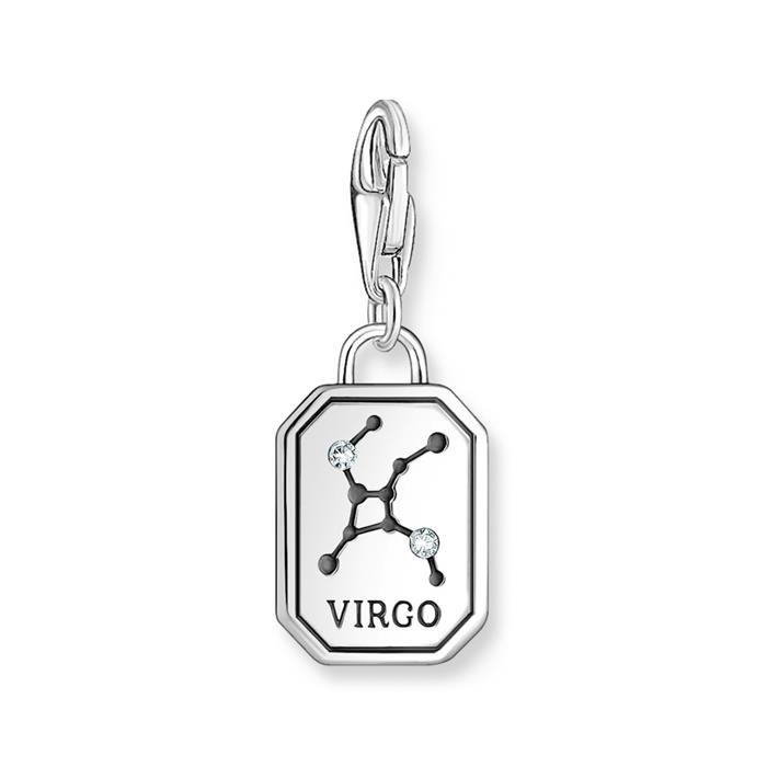 Zodiac sign Virgo charm pendant in 925 Sterling silver