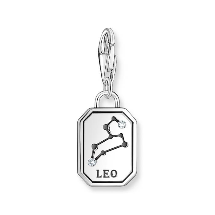 Dije signo zodiacal Leo en plata de ley
