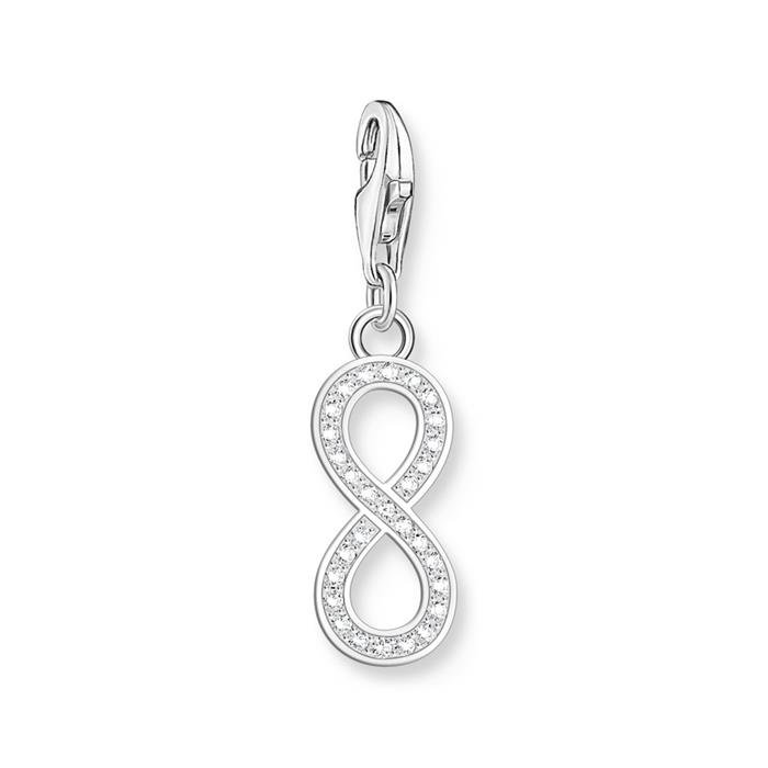 Infinity charm pendant in 925 Sterling silver with zirconia