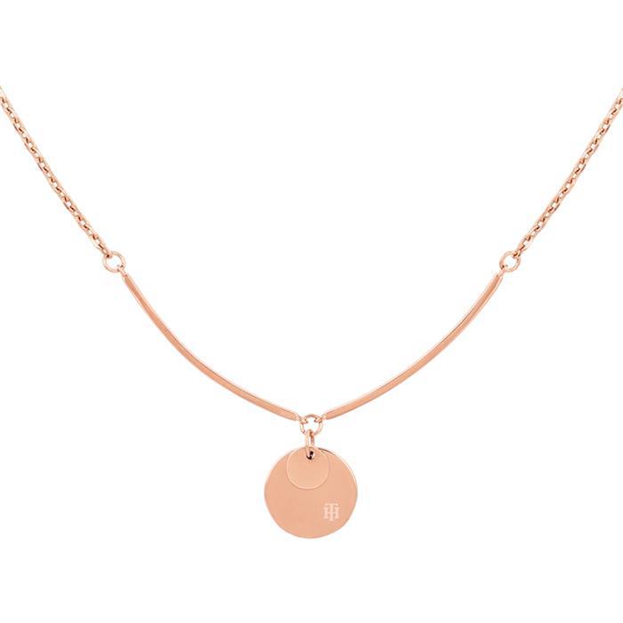 Engravable ladies necklace dressed up, stainless steel, rosé