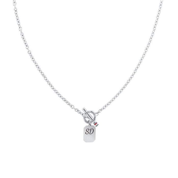 Ladies necklace in stainless steel with dog tag