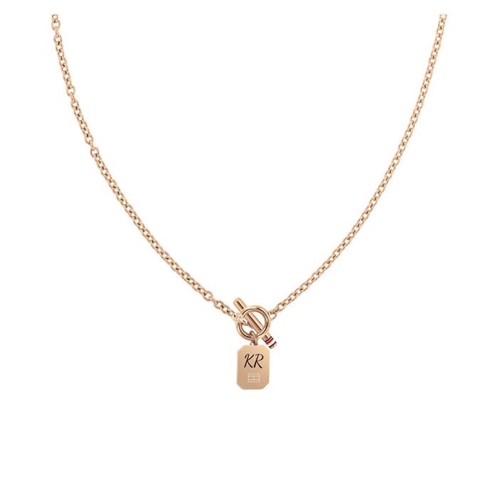 Dog Tag Kette für Damen aus Edelstahl, rosé