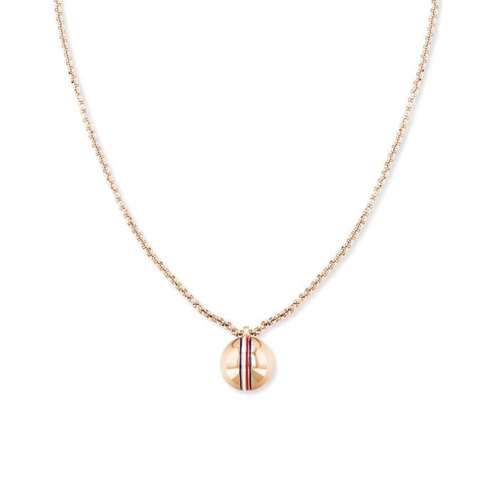 Dressed necklace for ladies in rose gold-plated stainless steel