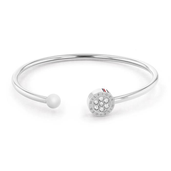 Crystal Family Ladies Bangle In Stainless Steel, Engravable
