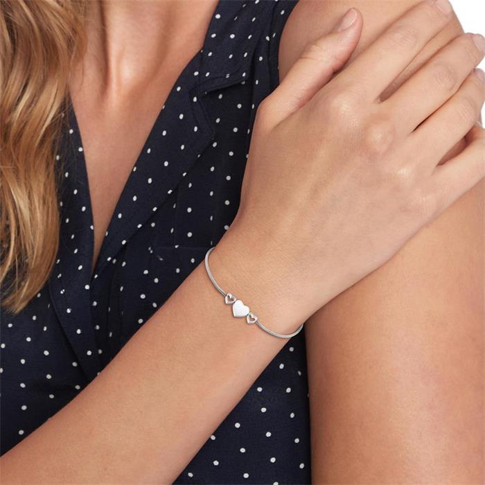 Ladies heart bracelet in stainless steel, engravable