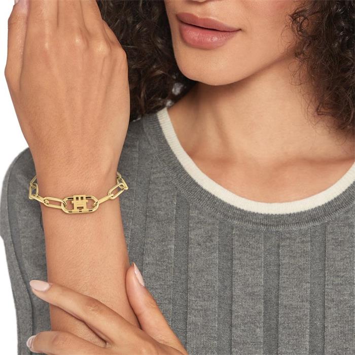 Gliederarmband für Damen aus Edelstahl, gold