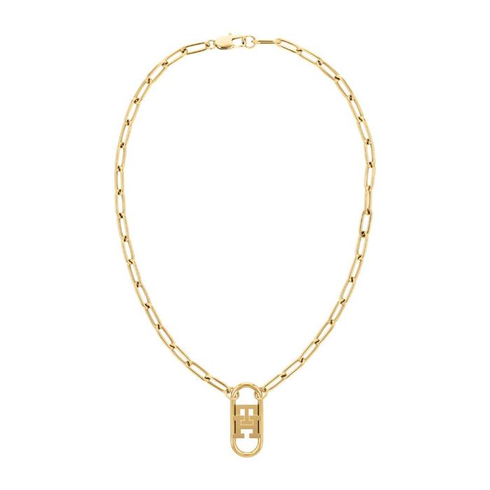 Ladies link necklace in gold-plated stainless steel