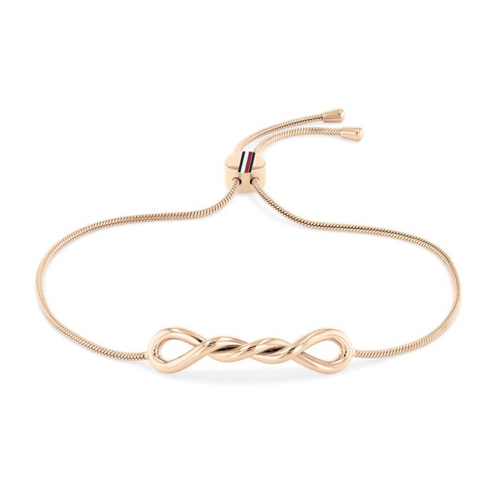 Ladies twisted bracelet in stainless steel, IP rose