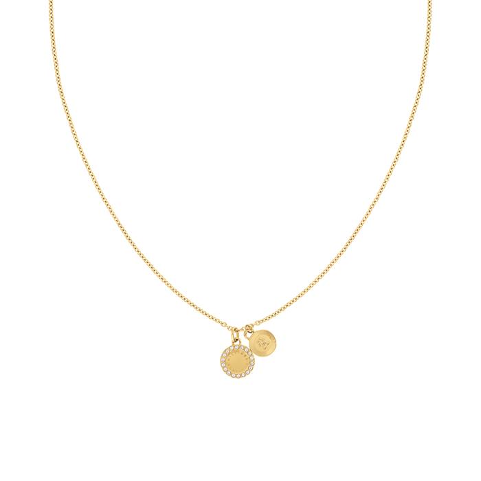 Engravable stainless steel necklace for women, IP gold