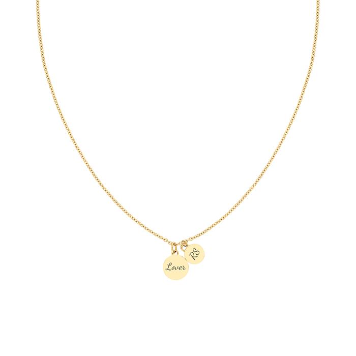 Engravable stainless steel necklace for women, IP gold