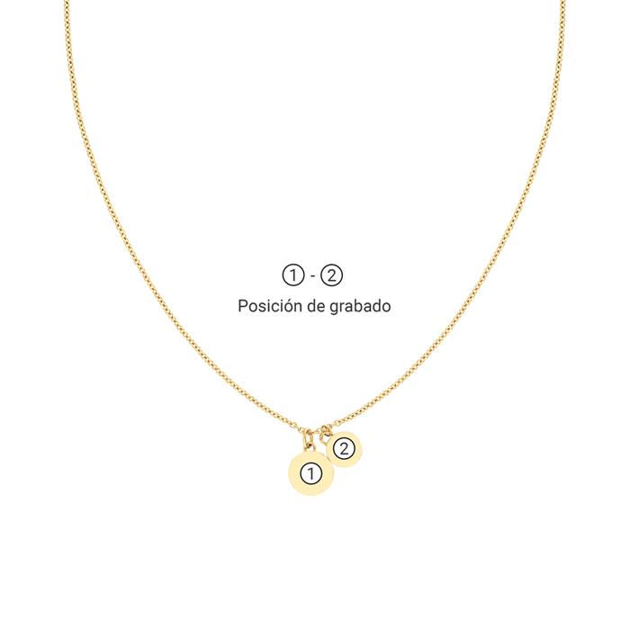 Cadena grabable para mujer en acero inoxidable, oro IP