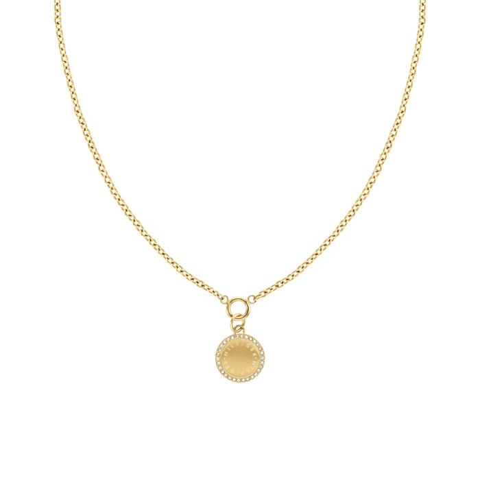 Stainless steel necklace for women with pendant, gold, can be engraved