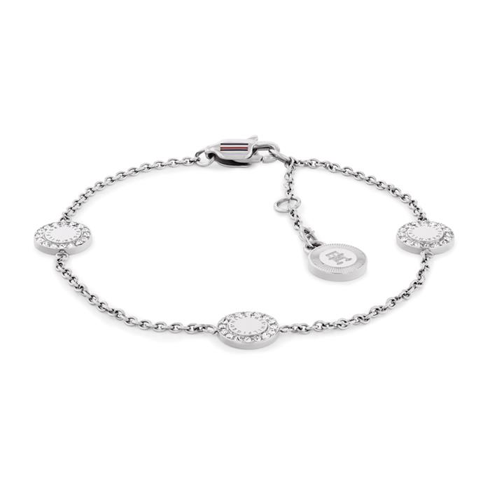 Engravable women's bracelet, stainless steel, jewellery crystals