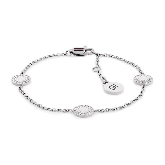 Engravable women's bracelet, stainless steel, jewellery crystals