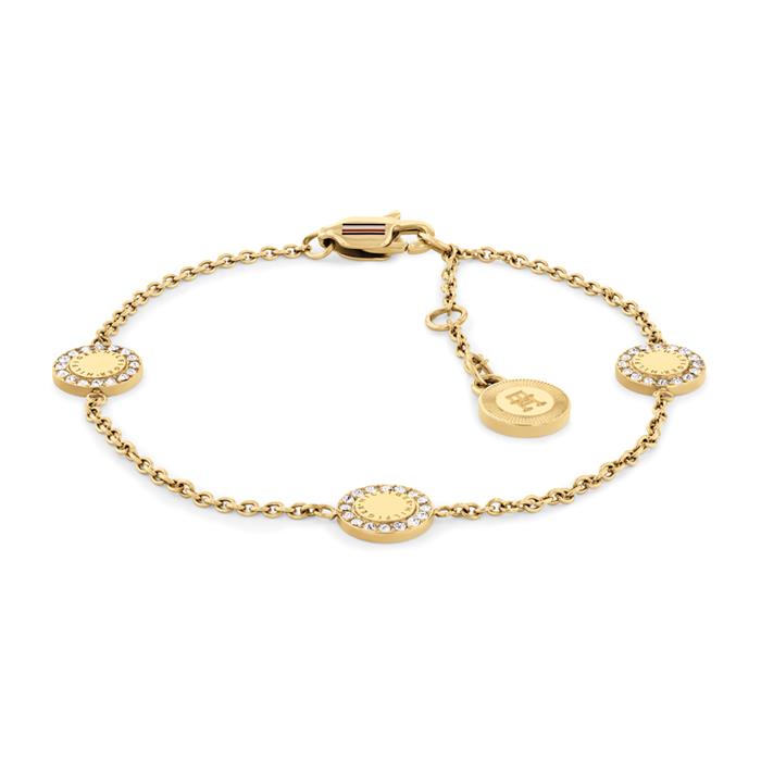 Pulsera de acero inoxidable para mujer, oro IP, grabable