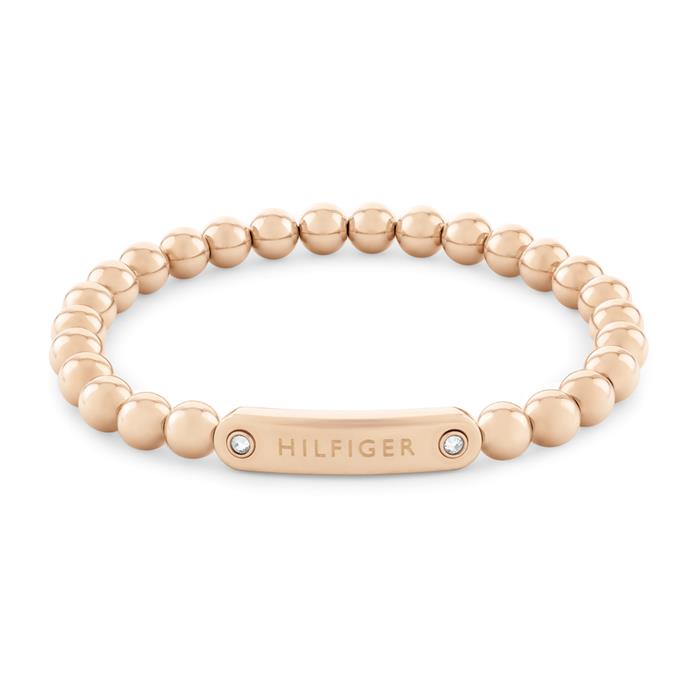 Edelstahl ID-Kugelarmband für Damen IP Rosé, gravierbar