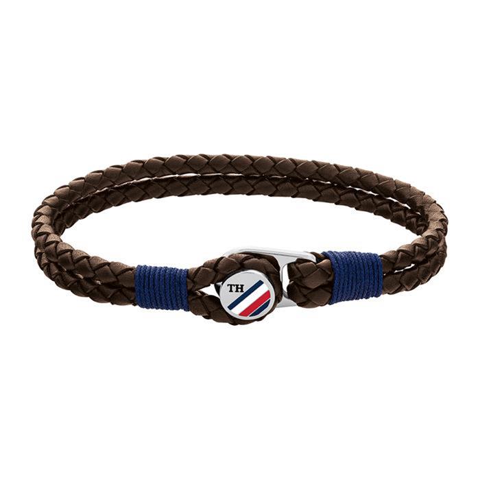 Pulsera de cuero marrón para hombre