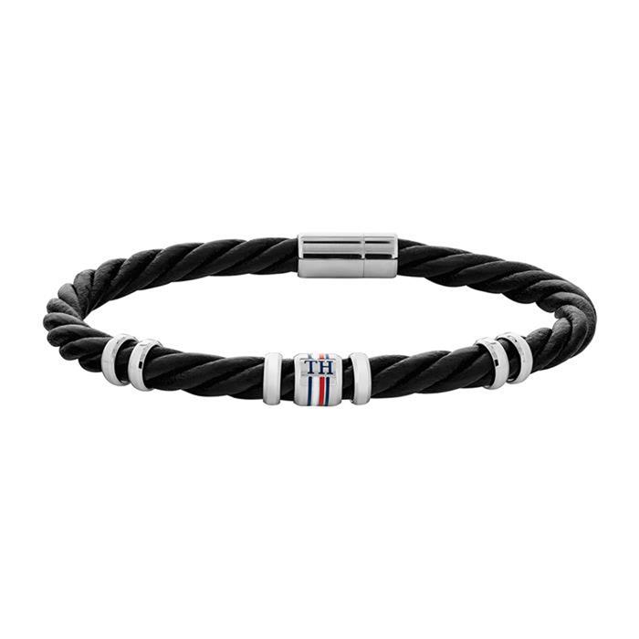 Armband Casual für Herren aus schwarzem Leder