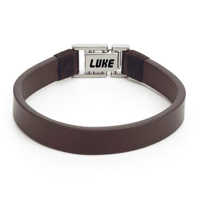 Brown leather bracelet for men