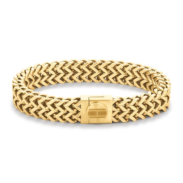 Casual bracelet for men in gold-plated stainless steel