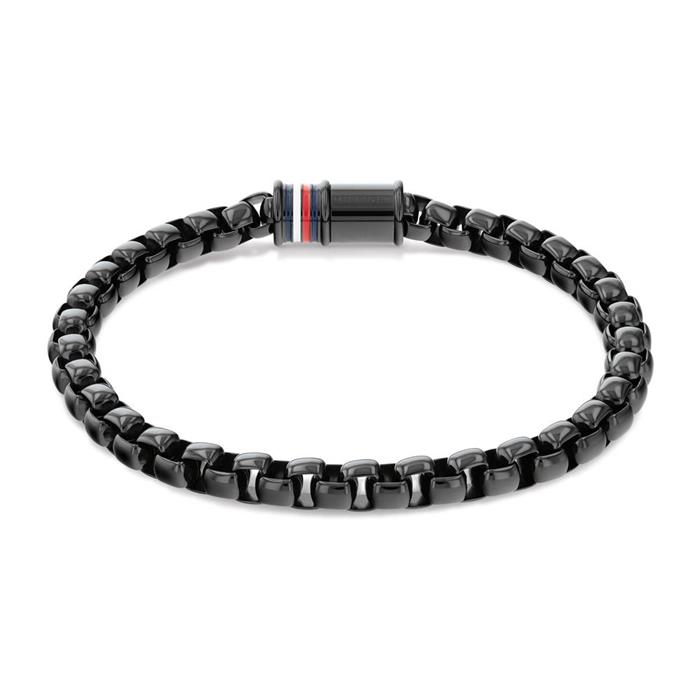 Dressed up bracelet for men in stainless steel, black