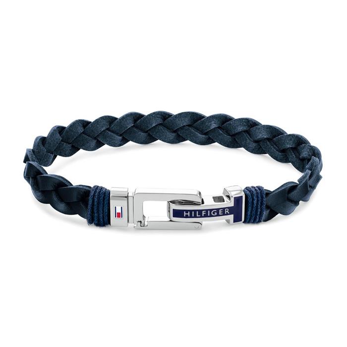 Casual Bracelet For Men In Dark Blue Leather