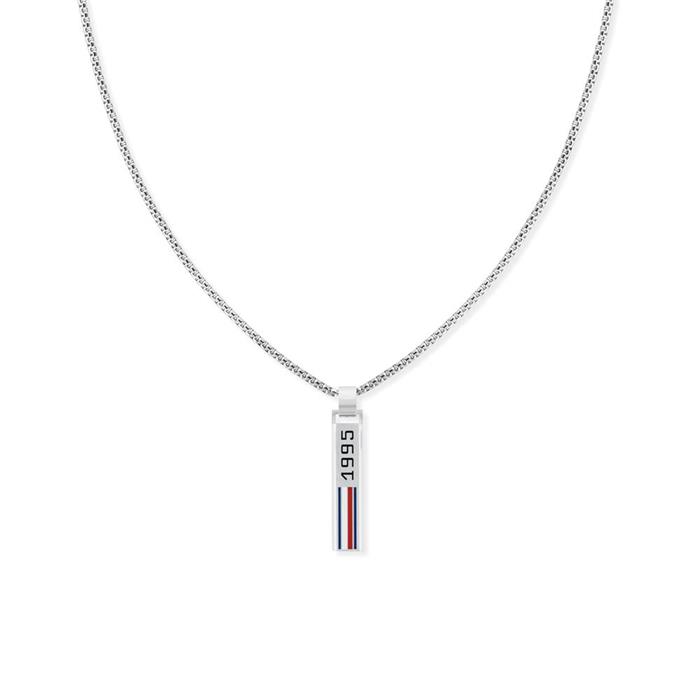 Stainless steel engraved sport necklace with pendant