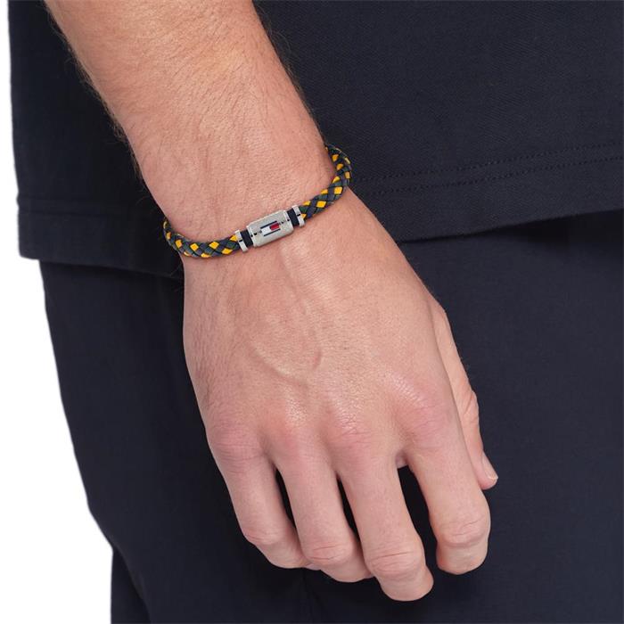 Tommy Hilfiger mens magnetic leather bracelet in black  ASOS