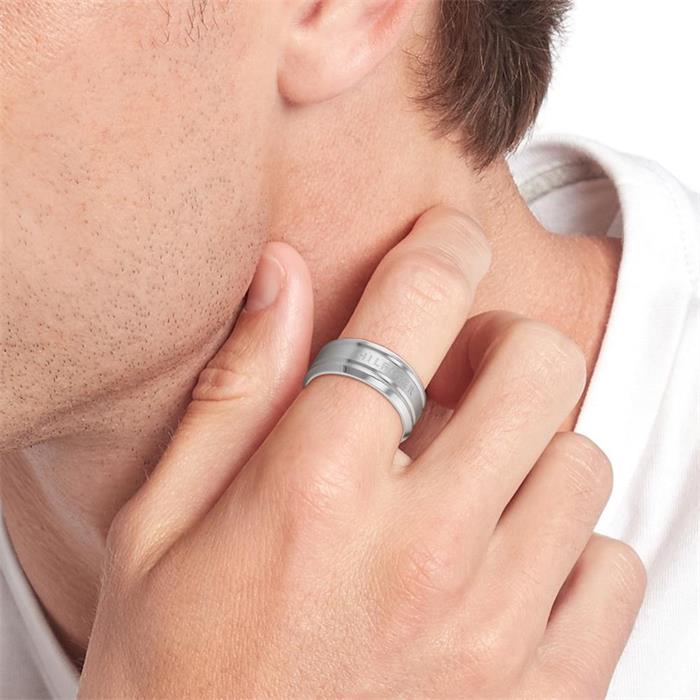 Iconic Ring für Herren aus Edelstahl, gravierbar