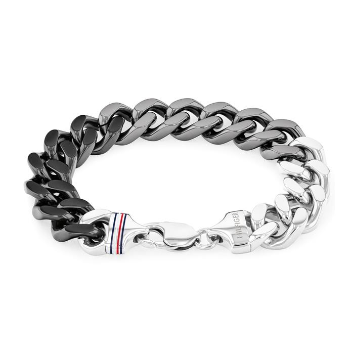 Armoured bracelet for men in stainless steel, bicolour