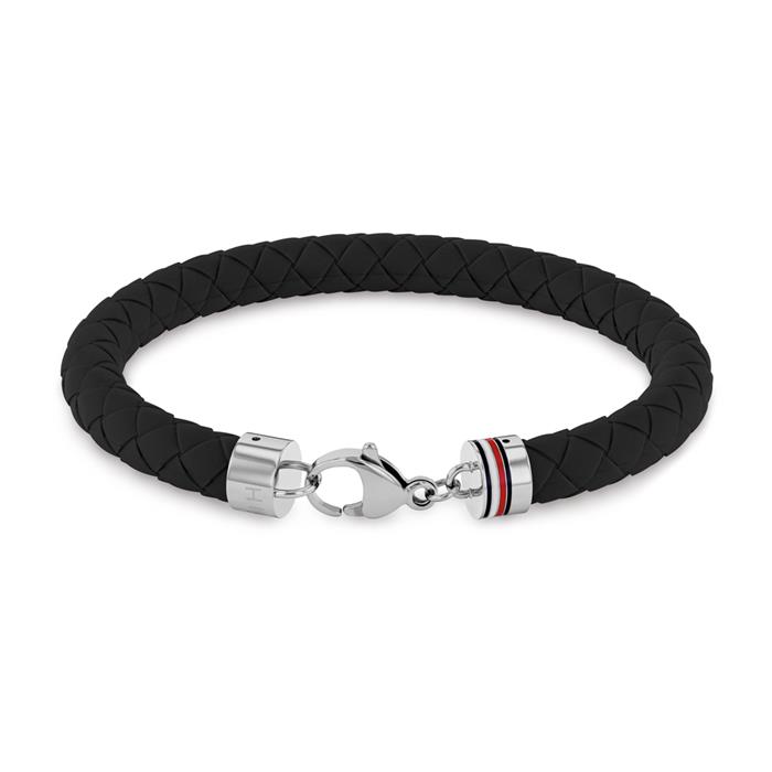 Iconic men's bracelet in black silicone, stainless steel