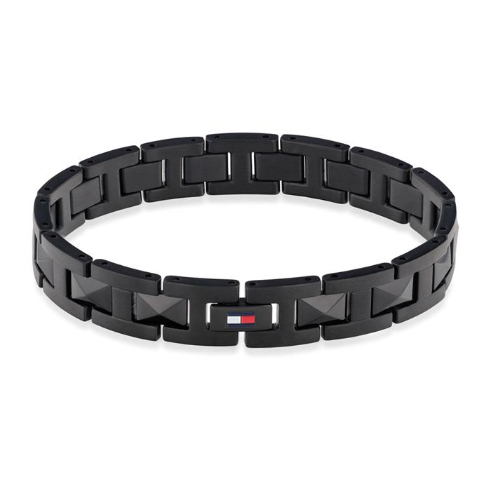 Men's bracelet in stainless steel, IP black