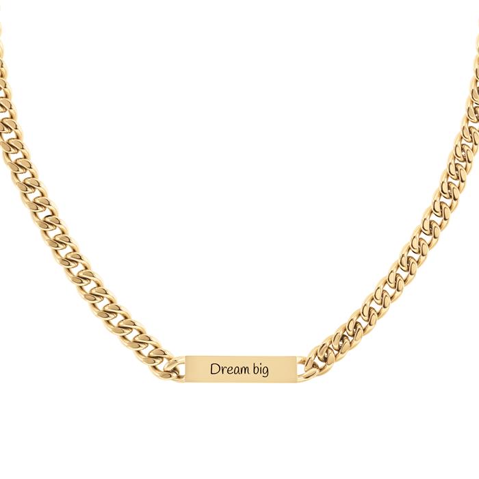 Engravable men's chain Clash in stainless steel, IP gold