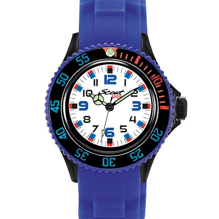 Boys' quartz watch in plastic, silicone, blue