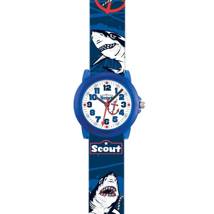 Blaue Hai Armbanduhr aus Kunststoff für Jungen