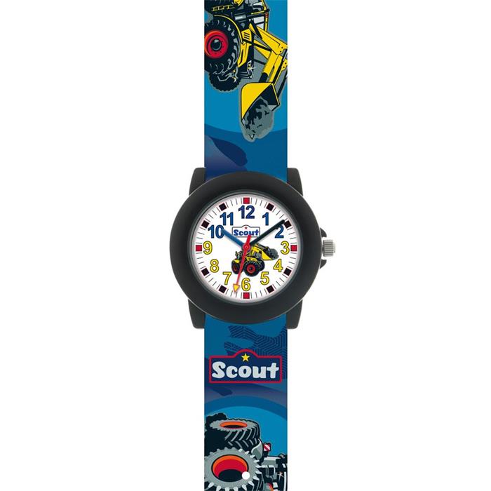 Boys wristwatch plastic agricultural machinery, blue