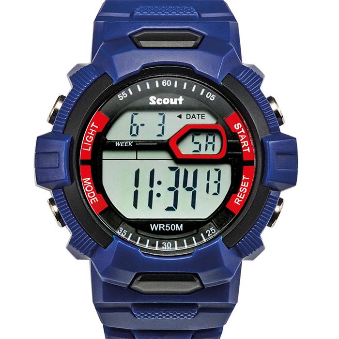 Blue plastic digital clock for children