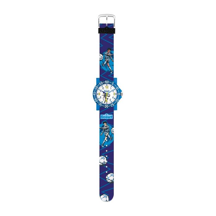 Blue plastic football wristwatch for boys