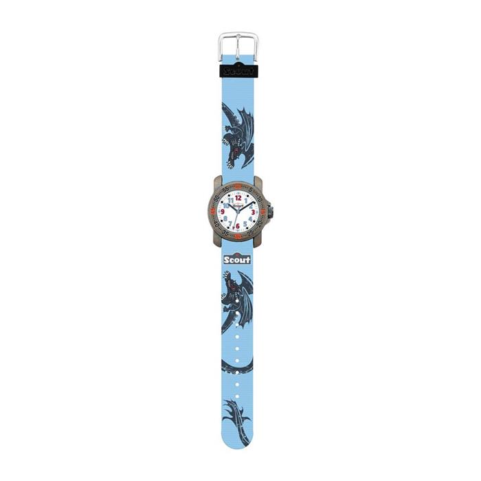 Hellblaue Armbanduhr Drache für Jungen
