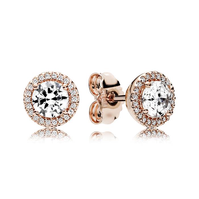 Lokken stijl Verbergen Ronde oorbellen PANDORA ROSE kubieke zirkonia 286272CZ