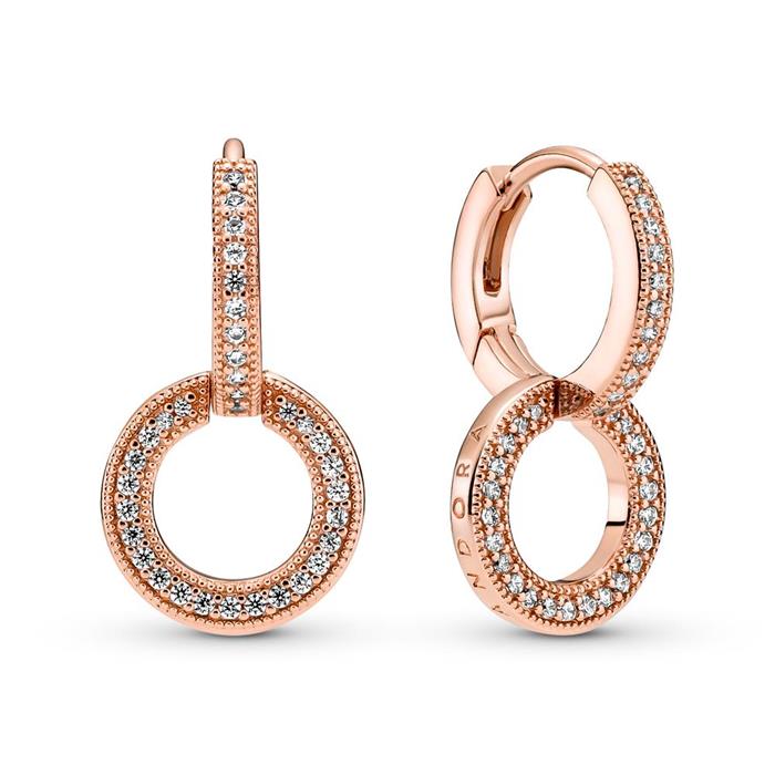 De aros para mujer con circonita, rosa