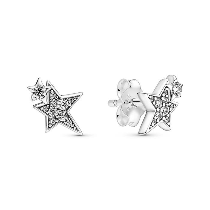 Ohrstecker Sterne für Damen aus 925er Silber, Zirkonia