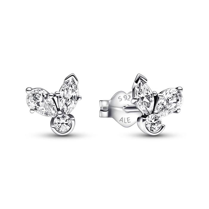 925 sterling silver stud earrings for ladies with cubic zirconia