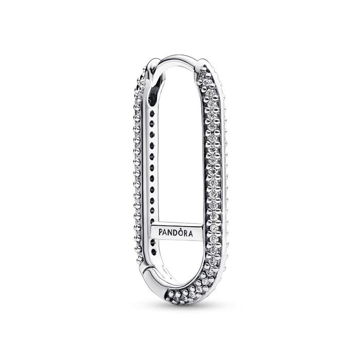 Extended link creole in 925 sterling silver, cubic zirconia, ME